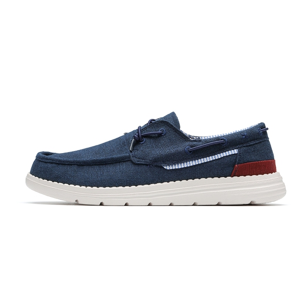 Minimalist Men's Slip On  Canvas Loafers - NAVY - 2